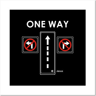 One-Way Jesus Sign Posters and Art